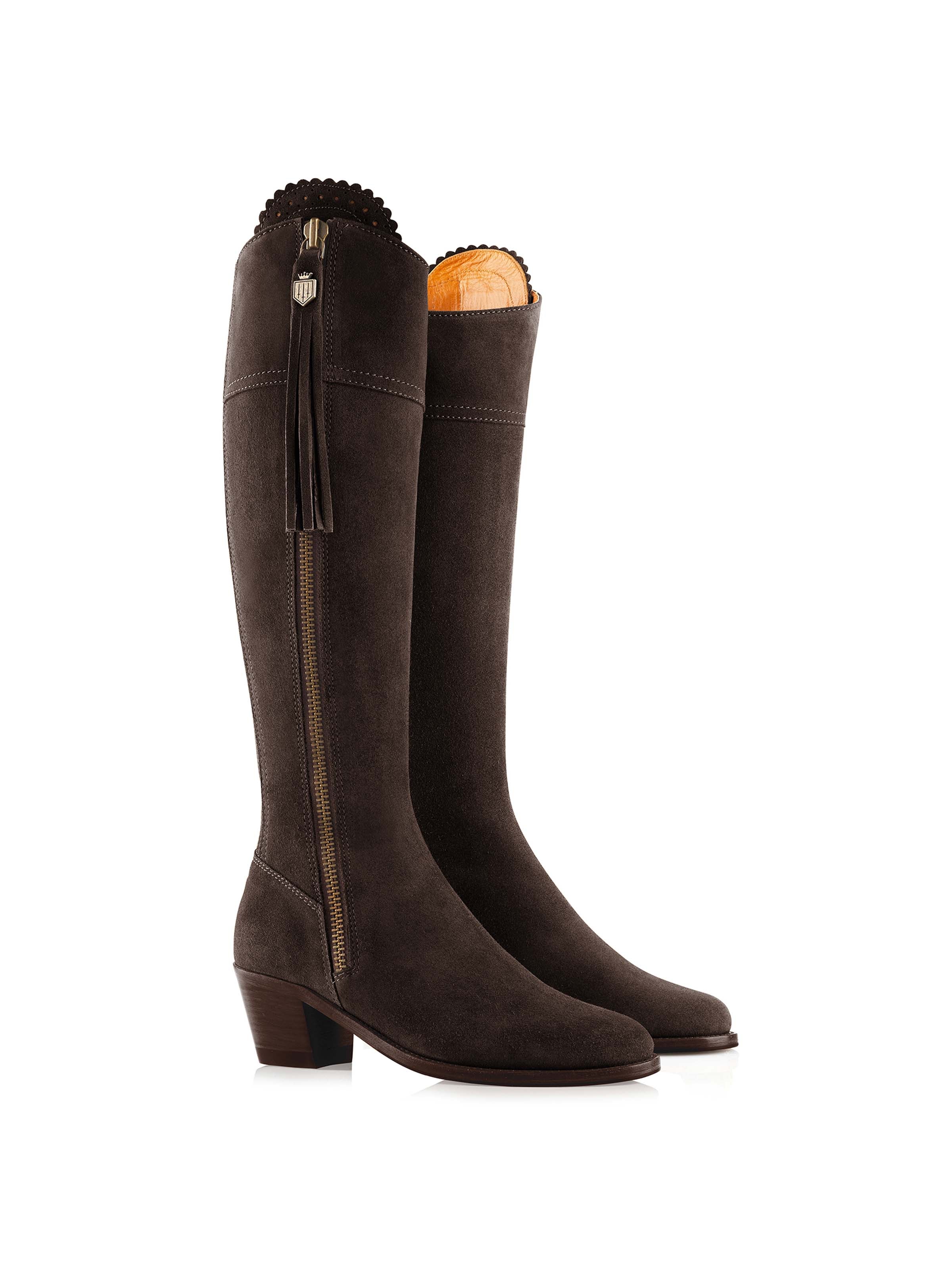 Heeled Regina (Regular Fit) - Chocolate Suede - Image 3