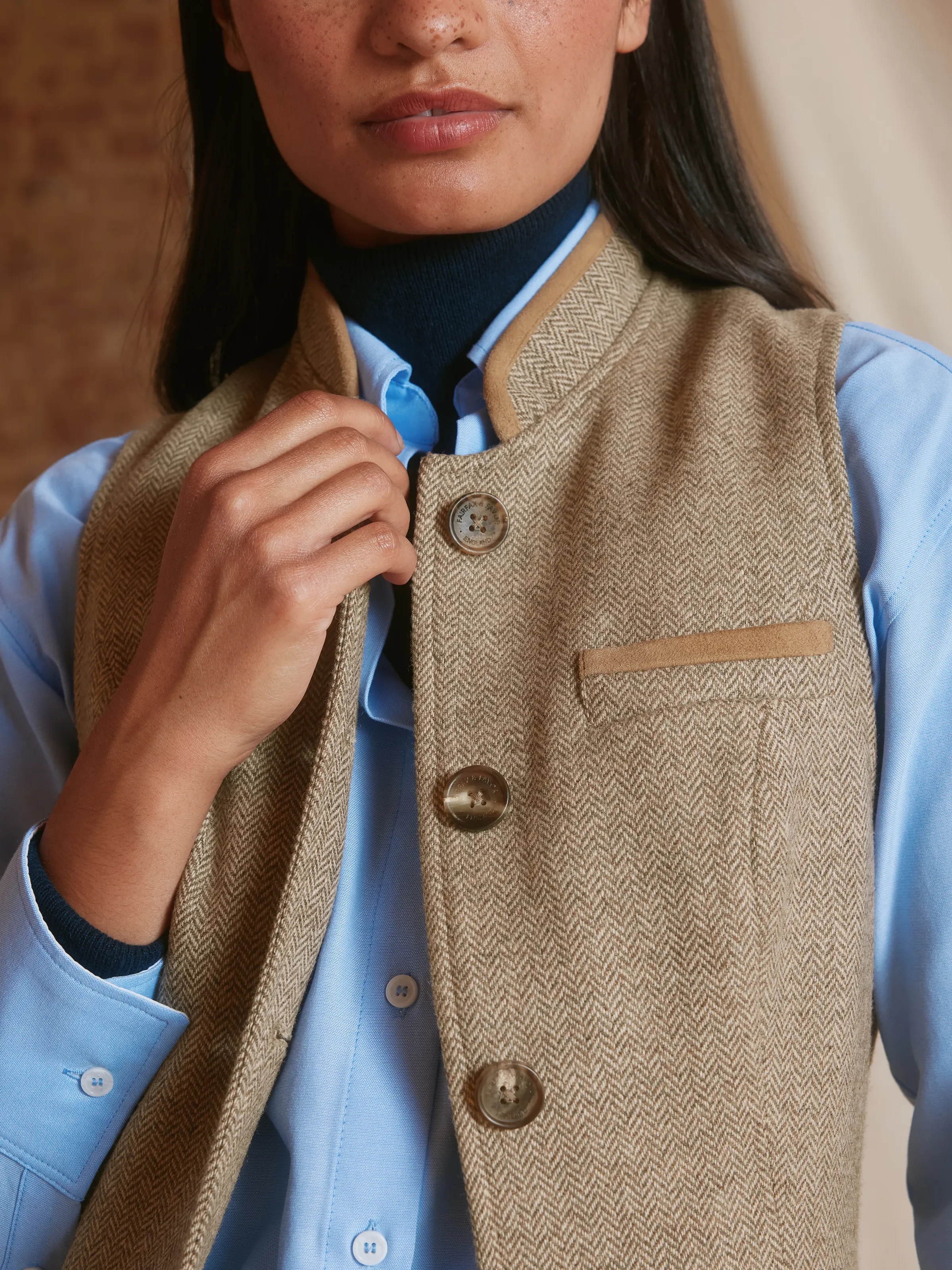 Madeline Gilet - Taupe Herringbone - Image 6