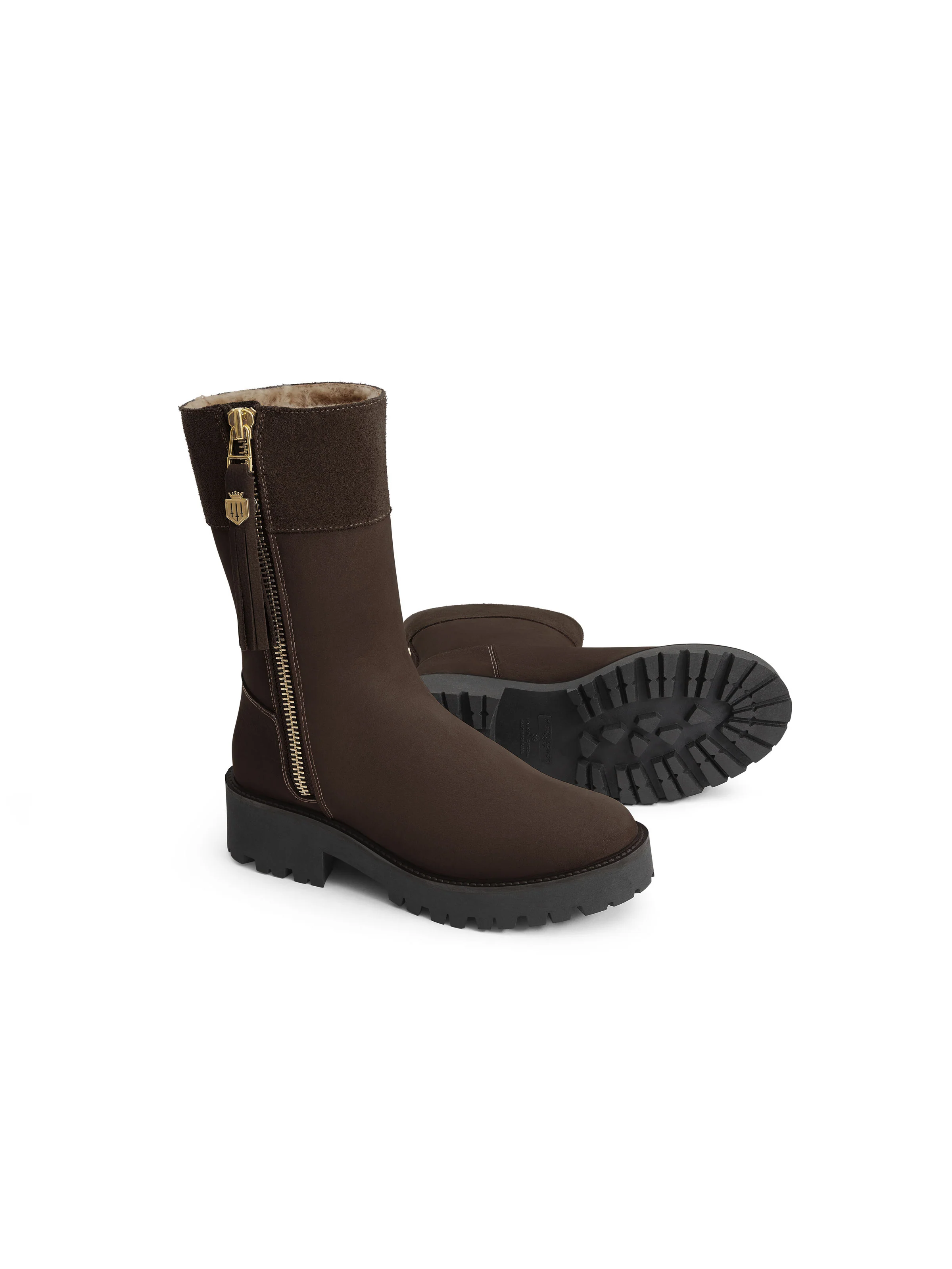 Shearling Lined Paris - Chocolate Nubuck - Image 4